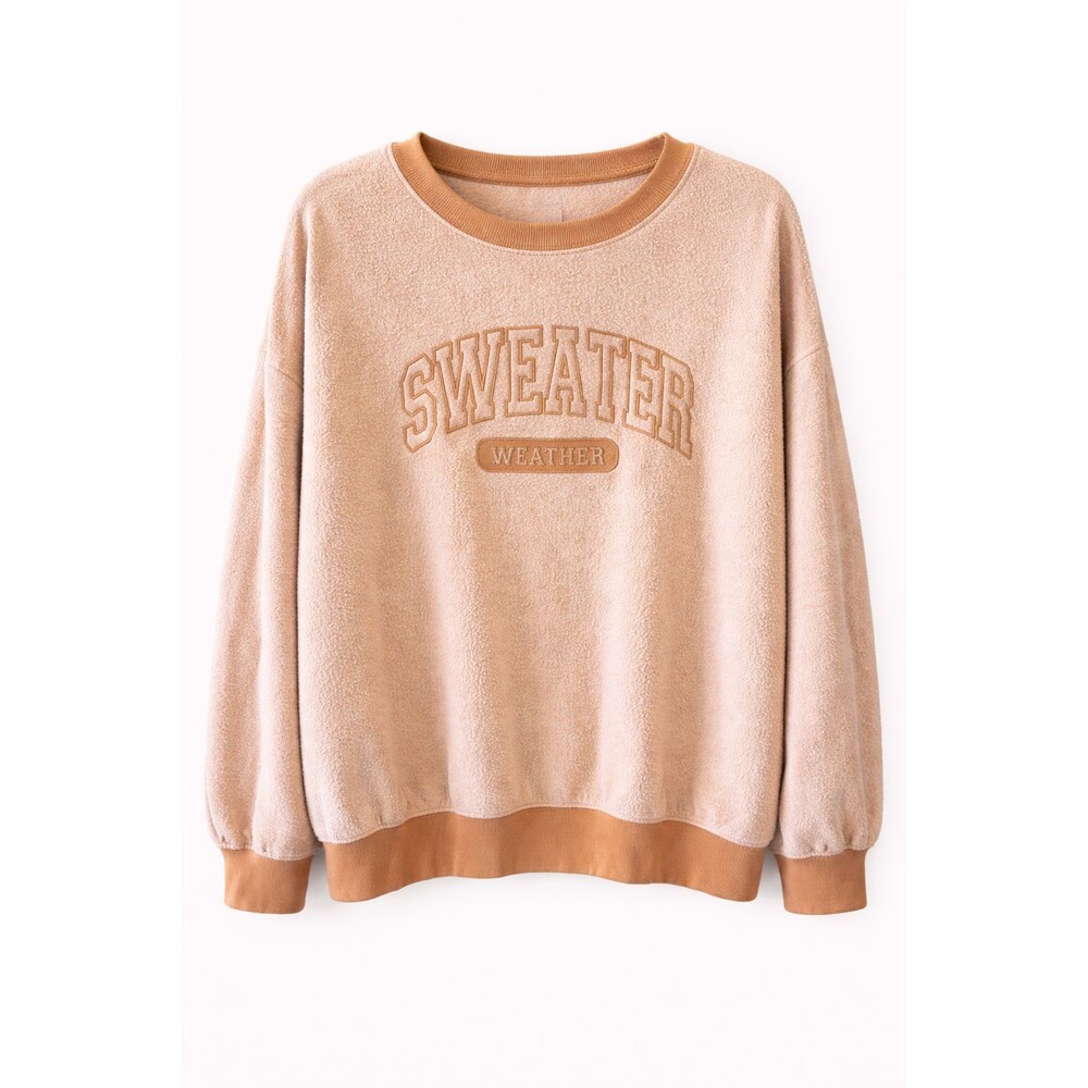Love in Faith Sweater Weather Pullover Sweatshirt Inside Out Fleece Large